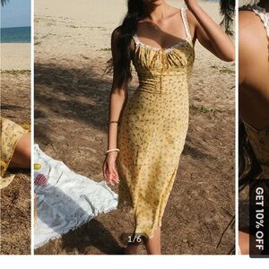 Commense Boho Floral Print Cami Midi Dress